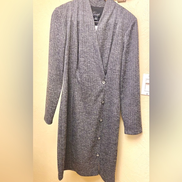 NWT Connected Apparel Pinstripe Pull-on Knit Business Dress - Picture 3 of 16